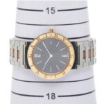 BVLGARI Men's Watch BB33SGD Quartz Black Dial Stainless Steel Yellow Gold Two-Tone - Image 7