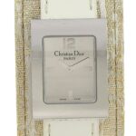 Christian Dior Maris Watch D78-109 Stainless Steel x Shimmer Leather Quartz Analog Display Silver Dial Women's