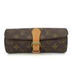 Louis Vuitton Etui 3 Montre M47530 Monogram Brown Bag with Gold Hardware Watch Case for Men and Women