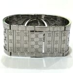 GUCCI YA112501 GG Toile Collection Wide Bangle Wo Stainless Steel Silver - Image 7