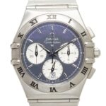 Omega Constellation Chronograph Watch 1542.40 Quartz Navy Dial Stainless Steel Men's OMEGA