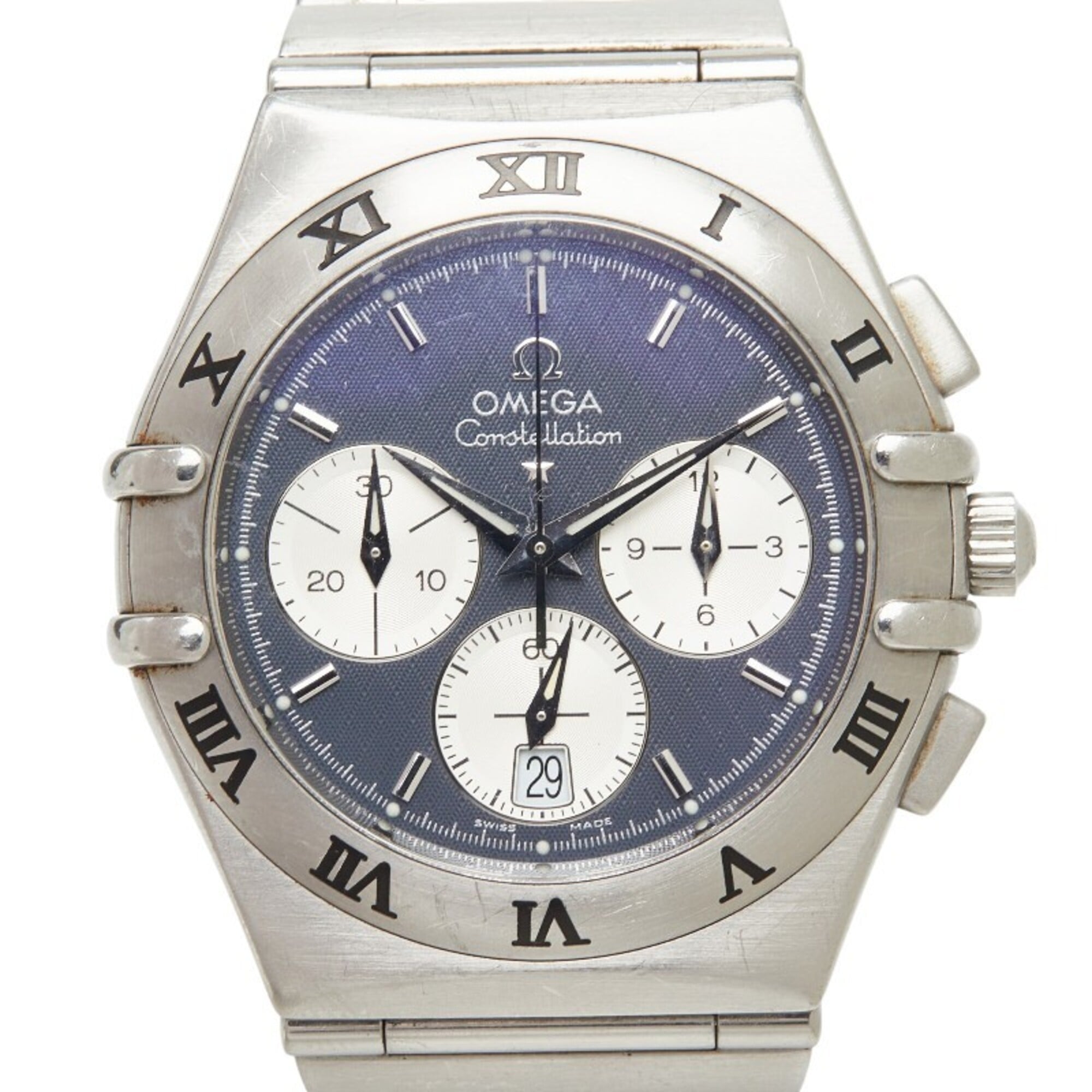 2000_048348db-425f-409e-b3b8-99652796cda9.jpg Omega Constellation Chronograph Watch 1542.40 Quartz Navy Dial Stainless Steel Men's OMEGA - Image 1