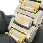 GUCCI 9000L Logo Engraved Stainless Steel Quartz Wrist Silver/Gold 37789 - Image 3