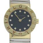 Bulgari BVLGARI Wo Brand: Tubogas 12-Diamond Quartz Movement 750YG (Yellow Gold) and 18K Stainless Steel (SS) Size L Bangle Round. (BB232T) - Image 2