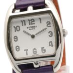 Hermes Cape Cod Tonneau Double Tour Watch, Stainless Steel, Leather Strap, Women's, White (CT1.210) - Image 3