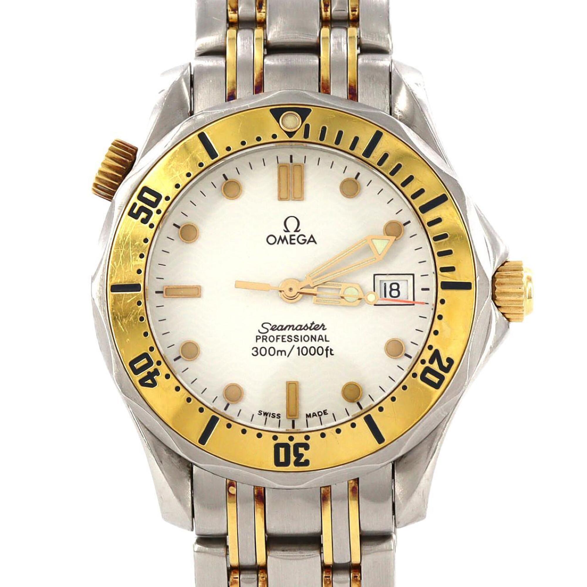 2000_098a9285-c1e3-4be0-bcb5-c78cdf023647.jpg Omega Seamaster Professional Two-Tone Stainless Steel x Yellow Gold Quartz Watch - Image 1
