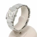 Cartier Tank Francaise SM WE1002S3 Ladies' Watch, Diamond Bezel, Ivory, 18K White Gold, Quartz. - Image 2
