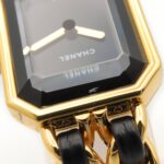 Chanel CHANEL PremiÃ¨re S Watch, Gold Plated (GP), Leather Strap, Women's, Black, H0001 - Image 9