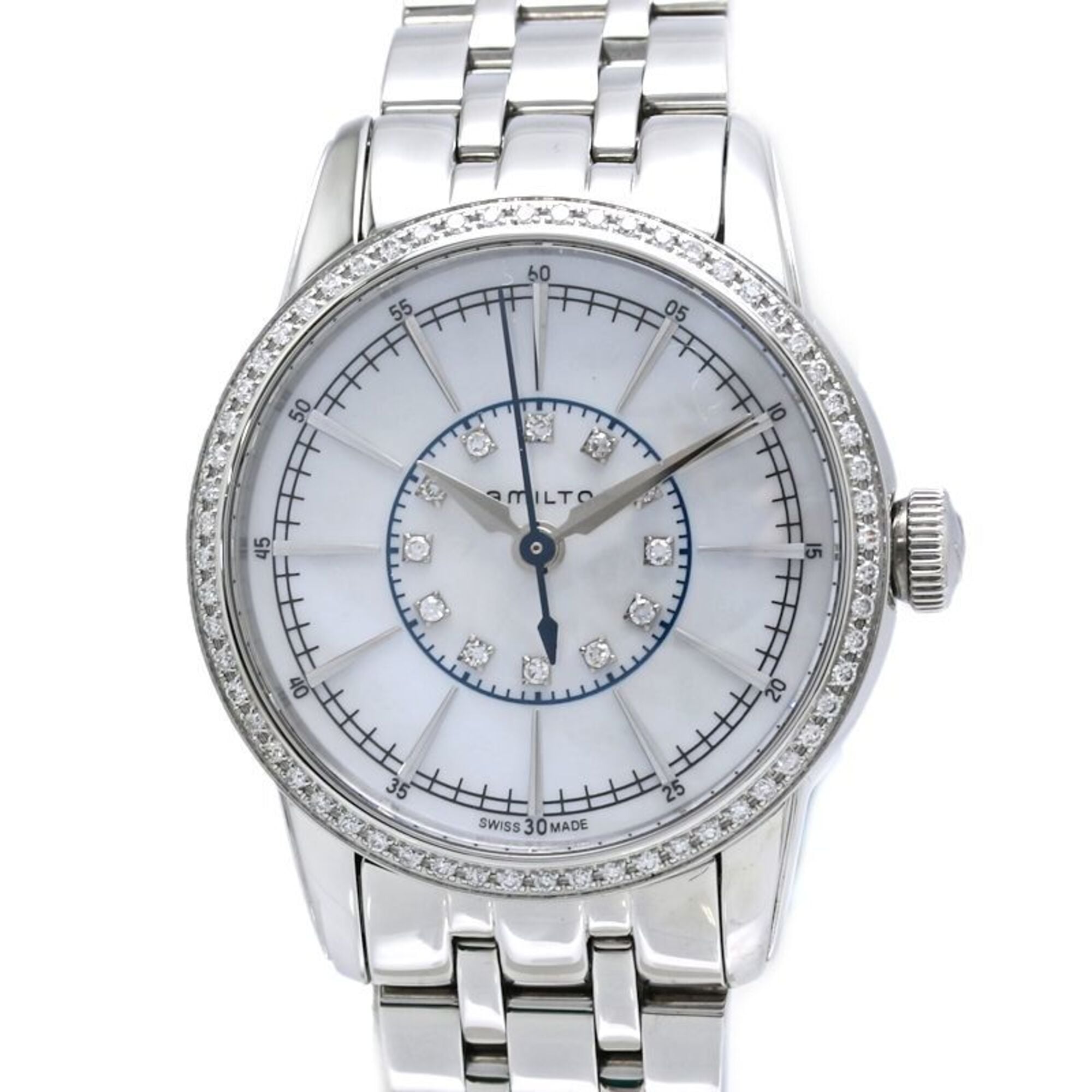 2000_0a8c3a6d-01ef-4867-a454-c36f111cd972.jpg HAMILTON Hamilton Railroad Lady Diamond H40391191 H403910 Women's Watch Stainless Steel /40412 - Image 1