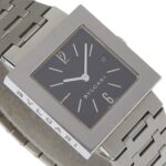 BVLGARI Quadrado Watch SQ29SSD Stainless Steel Quartz Analog Display Black Dial Unisex - Image 3
