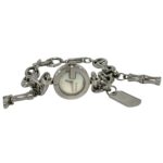 GUCCI Gucci Logo Charm Stainless Steel Quartz Wrist Silver 37369 - Image 7