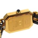 Chanel CHANEL Premiere S Watch H0001 Gold Plated x Leather Quartz Analog Display Black Dial Ladies - Image 5