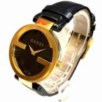 Gucci Interlocking Watch, Total Weight 41.2g, Stainless Steel, Genuine Leather Strap, Quartz Movement, Black Dial, 133.3 - Image 2