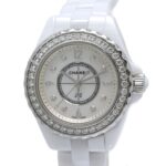 CHANEL J12 Diamond Bezel 8P H2572 Women's Watch White Ceramic x Stainless Steel 40445