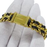 Chanel CHANEL Women's Watch Brand Premiere Quartz QZ GP Leather M Size H0001 Square Gold Black - Image 6