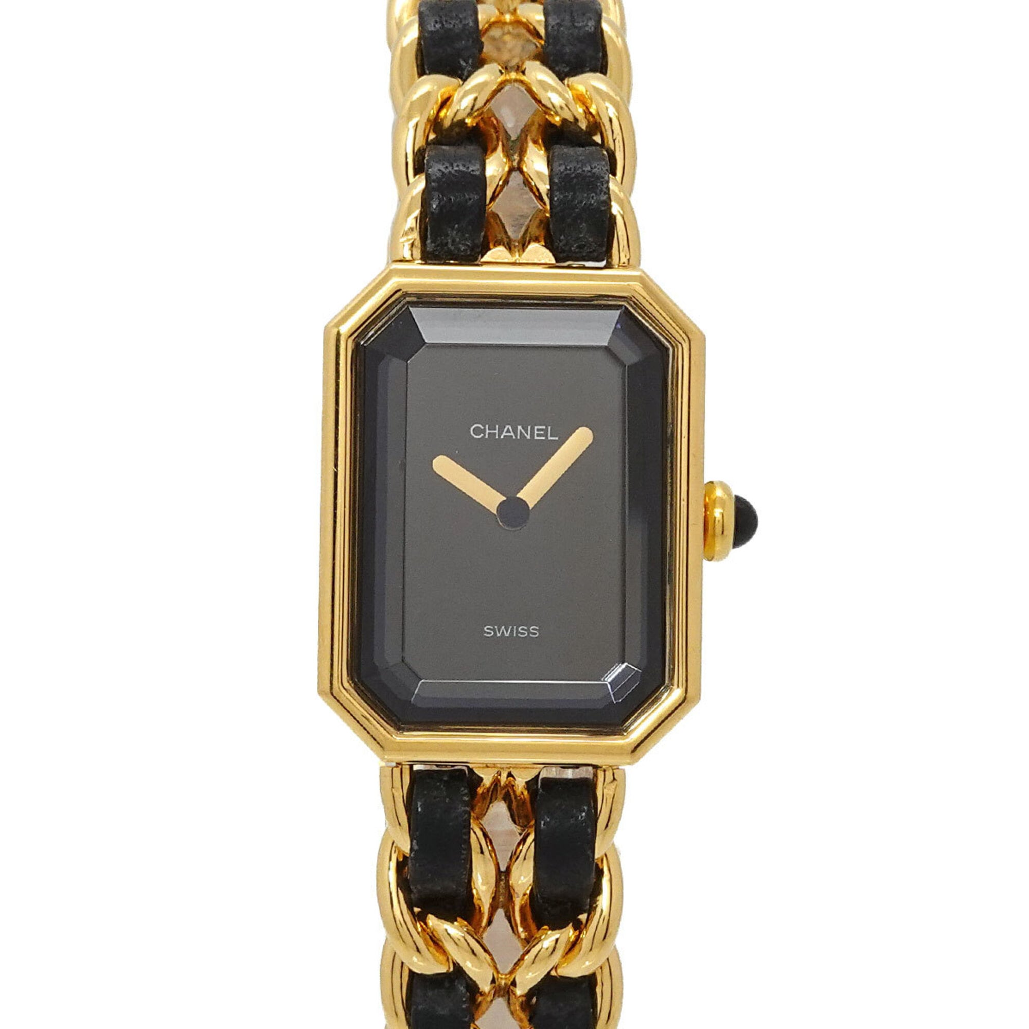 2000_0fa782f2-16a2-49d4-9cb8-af1beb6e53bb.jpg Chanel Premiere Large Size H0001 Wo Black Gold Quartz - Image 1