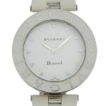 BVLGARI Bzero1 Watch, BZ35S/BZ35WLSL, Stainless Steel and Leather, Quartz Movement, Analog Display, White Dial, Women's
