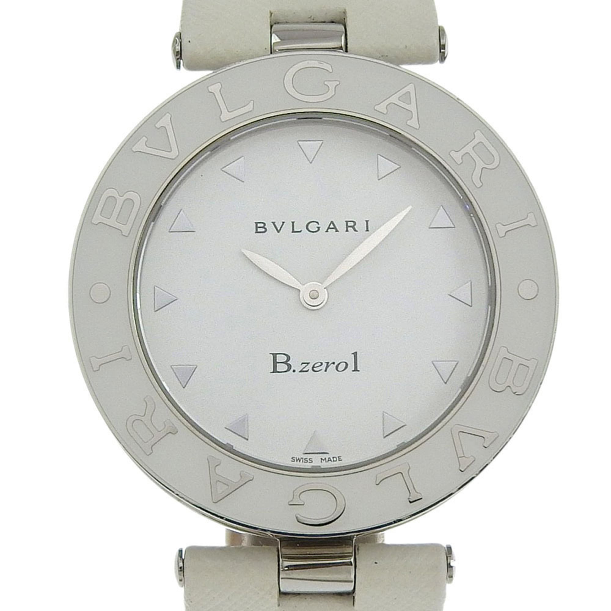 2000_1036343f-f465-4cd0-a862-83189f560f60.jpg BVLGARI Bzero1 Watch, BZ35S/BZ35WLSL, Stainless Steel and Leather, Quartz Movement, Analog Display, White Dial, Women's - Image 1