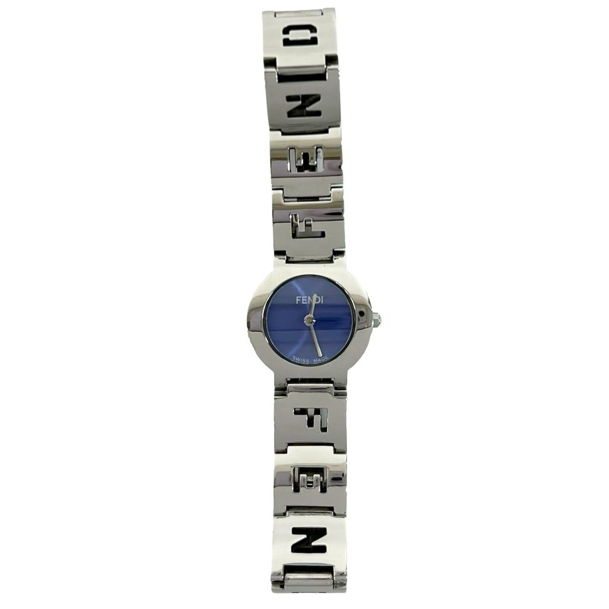 2000_1118dff2-95cc-4081-99a3-a5b41ea43ba3.jpg FENDI 3050L Logo Stainless Steel Quartz Wrist Silver 31132 - Image 1