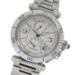 Cartier Pasha Men's Watch, Power Reserve, GMT, Date, Automatic, Stainless Steel (SS), W31037H3, Silver, Round