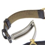 Christian Dior watch, model 58.121.2, gold-plated leather strap, gold quartz, analog, white dial, women's. - Image 7