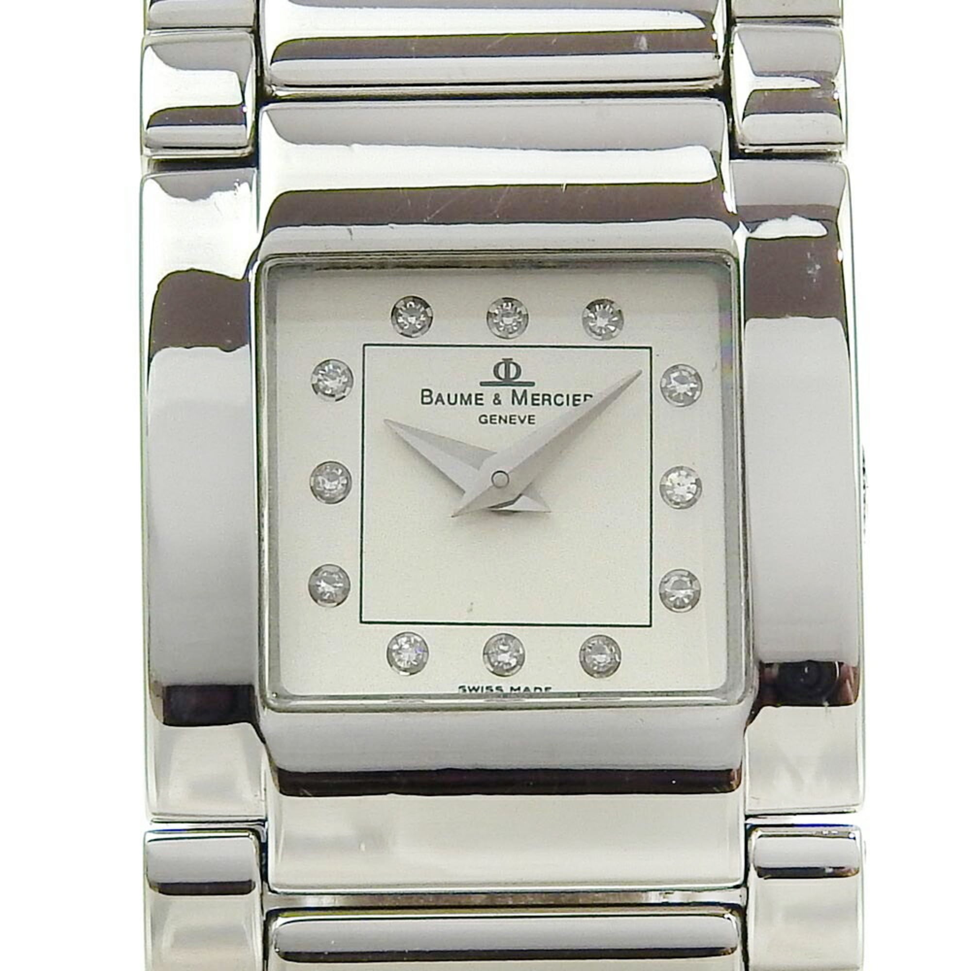 2000_11a67c70-239f-49cf-9934-cec87963f21b.jpg Baume & Mercier Catwalk Watch 12P Diamond MV045219 Stainless Steel Quartz Analog Display White Dial Ladies - Image 1