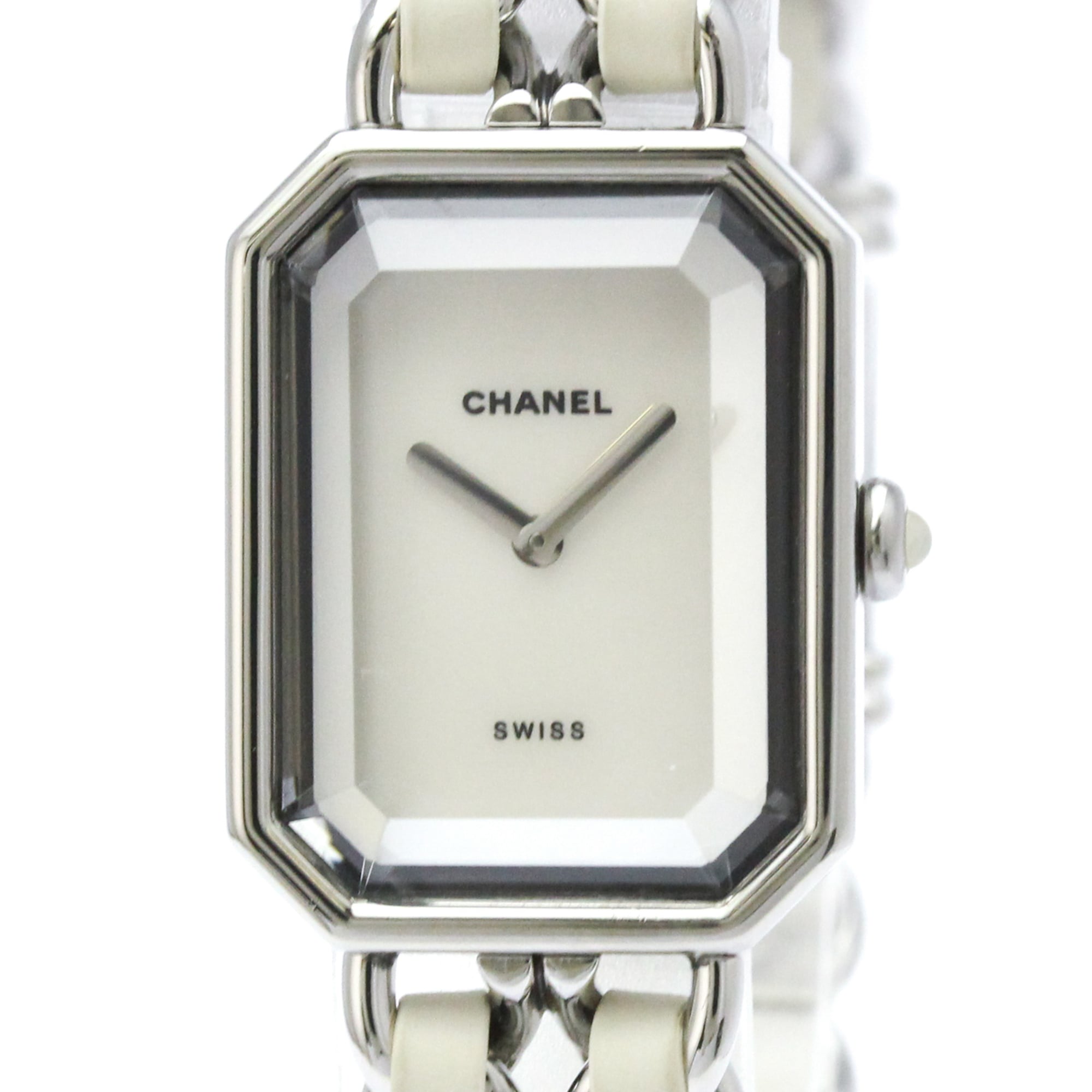 2000_12a994cb-39c9-4000-b73d-f0f842c53e1d.jpg CHANEL Premiere Size M MOP Steel Quartz Ladies Watch H1639 - Image 1
