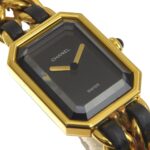 Chanel Premiere S Watch H0001 Gold Plated x Leather Black Quartz Analog Dial Ladies - Image 3