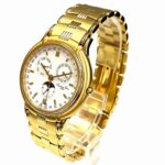 Christian Dior Moon Phase Triple Calendar Watch, Total Weight 70.6g, GP (Gold Plated) finish, Quartz movement, White dial, Item No. 61.271 - Image 2