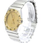 OMEGA Constellation 18K Gold Steel Quartz Mens Watch 396.1080 - Image 2