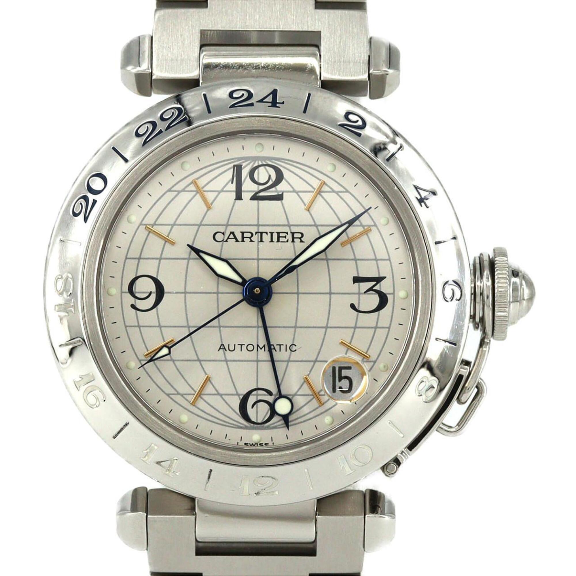 2000_17766480-1134-4d7e-b26b-7f57fa90551c.jpg Cartier Pasha C GMT W31029M7 Stainless Steel Automatic - Image 1