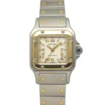Cartier Santos Galbee SM Two-Tone W20045C4 20th Anniversary Limited Edition Ladies' Date Silver GuillochÃ© Yellow Gold Automatic Movement.