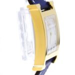 HERMES H Watch Gold Plated Leather Quartz Mens Watch HH1.510 - Image 8