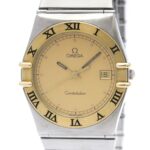 OMEGA Constellation 18K Gold Steel Quartz Mens Watch 396.1070