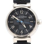Louis Vuitton Tambour Damier Graphite QA073 SS Quartz Watch