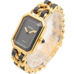 Chanel CHANEL PremiÃ¨re S Watch, Gold Plated (GP), Leather Strap, Women's, Black, H0001 - Image 2
