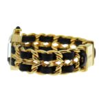CHANEL Premiere S Watch H0001, Gold-Plated Leather Quartz Movement, Analog Display, Black Dial, Women's - Image 4