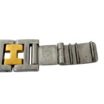 HERMES Arceau H Logo Belt Stainless Steel GP Quartz Wristwatch Silver Gold 34591 - Image 4