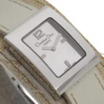 Christian Dior Maris Watch D78-109 Stainless Steel x Shimmer Leather Quartz Analog Display Silver Dial Women's - Image 3