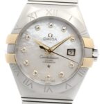 Omega Constellation 18K yellow gold stainless steel wo white dial with mother-of-pearl case model number 123.20.31.20.55.004 - Image 3