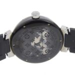 Louis Vuitton Tambour GMT Watch Q113K Stainless Steel x Rubber Automatic Black Dial Men's - Image 7