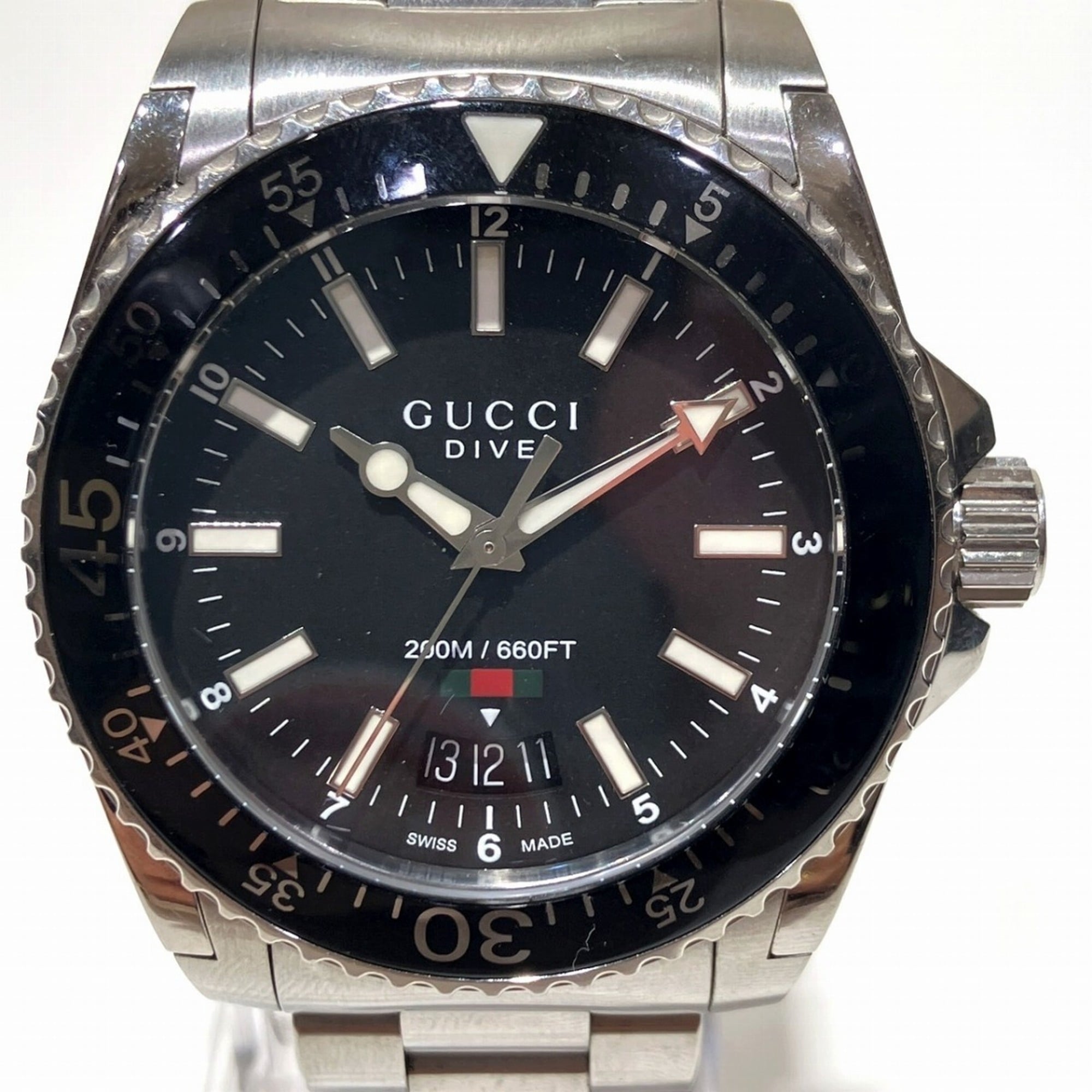 2000_1bbc54d3-f32f-4d09-878d-4858602396c2.jpg Gucci Dive total weight 154.2g stainless steel automatic movement black dial 136.3 - Image 1