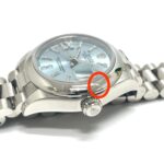 ROLEX 279166 Oyster Perpetual Datejust Automatic Ice Blue Roman Dial Diamond Wrist Pt950 Ladies Silver - Image 9