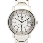 Bulgari BVLGARI Solo Tempo Watch, Stainless Steel, Women's, White (ST29S)