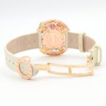Bulgari BVLGARI Astrale Cerchi Diamond & Colored Stone Watch, 18K Pink Gold (PG), Diamond, Leather Strap, Women's, White, White Shell, AEP36G - Image 5