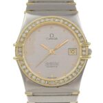 OMEGA Constellation Men's Watch, Stainless Steel with Diamonds, Quartz Movement, Analog Display, Silver Dial