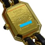 Chanel CHANEL Women's Watch Brand Premiere Quartz QZ GP Leather L Size H0001 Square Gold Black - Image 9