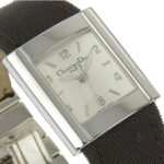 Christian Dior Riva Watch D80-100, Stainless Steel and Canvas, Quartz Movement, Analog Display, Silver Dial, Women's - Image 3
