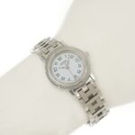 Hermes Clipper Date CL4 210, light blue dial, stainless steel, quartz movement, approximately 24mm, women's watch. - Image 7