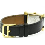 HERMES H Watch Gold Plated Leather Quartz Ladies Watch HH1.201 - Image 4